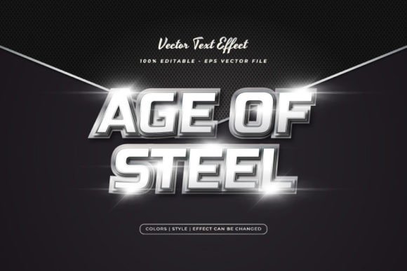 Download 3D White Metallic Text Effect - White metallic Collection
