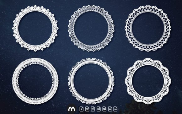 Download Decorative Lace Frames and Intricate Lace Circle - Premium Resources