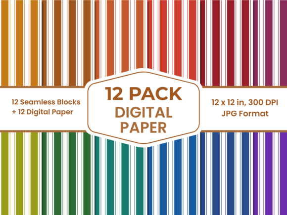 Download Striped Seamless Digital Paper Bundle - Striped Collection