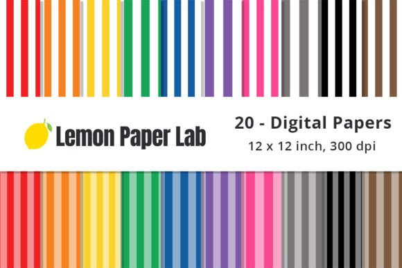 Download Striped Digital Paper - Rainbow Colors - Striped Collection