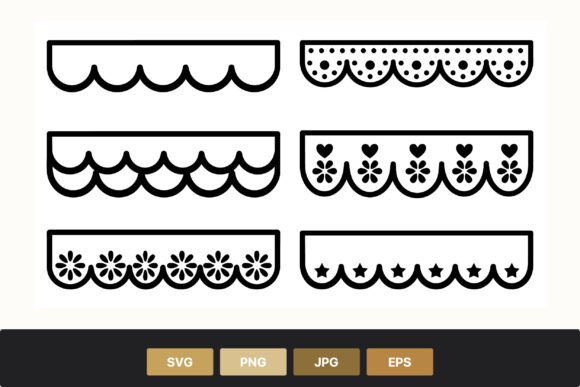 Download Scalloped Lace Borders Vector Set - Lace borders Collection