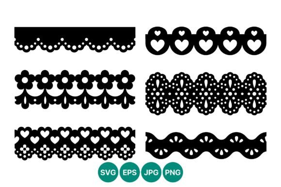 Download Black White Lace Borders Hearts Flowers - Lace borders Collection