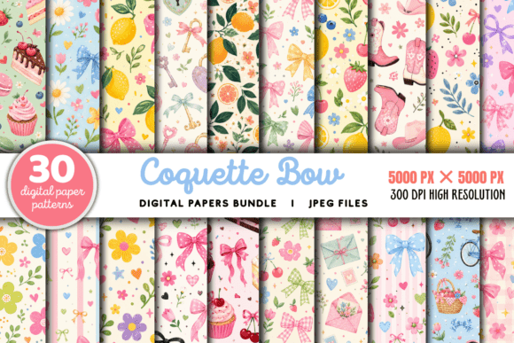Download Coquette Bow Striped Background Bundle - Striped Collection