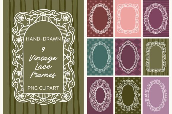 Download 9 Vintage Coquette Lace Frames PNG - Premium Resources