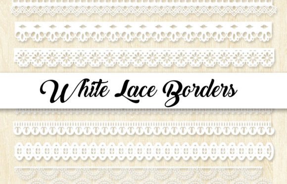 Download White Lace Borders + Freebie - Lace borders Collection