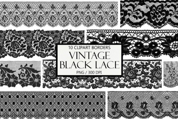 Download Vintage Black Lace Borders - Premium Resources